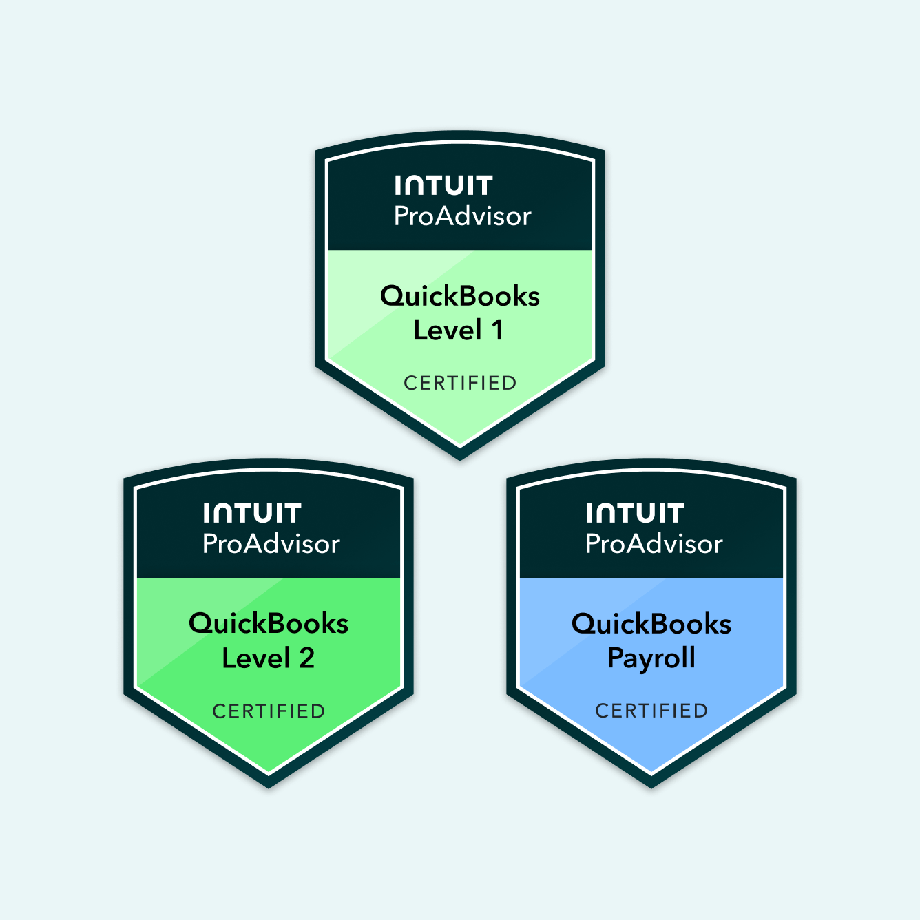 Intuit ProAdvisor QuickBooks certification badges
